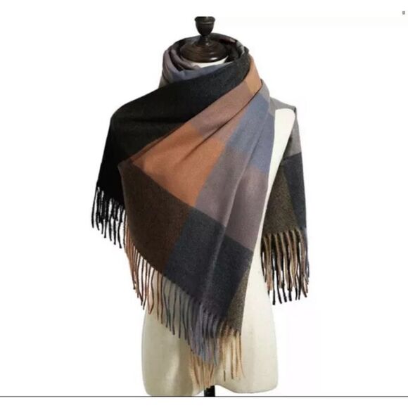 Excellent for Gift 🎁 
Plaid Tartan Cashmere Scarf  Soft Check Tassel Scarf - Picture 1 of 1